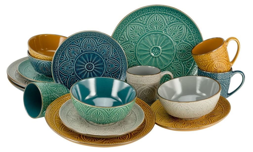 CreaTable Samarkand bunt Kombiservice 16-tlg Steinzeug Produktbild 