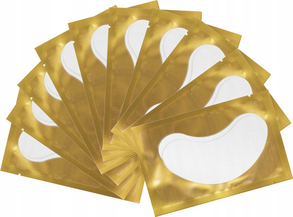 GEL-Augenpads für Wimpernverlängerung, 10 Paar, Gold