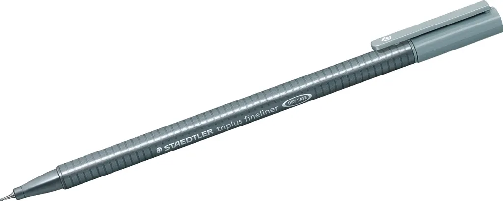 Feutres Fins Staedtler Triplus 334-82 Gris Clair - Ne Sèchent Pas, 10 Pcs