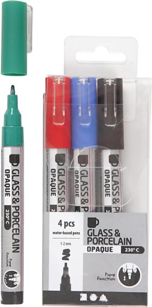 Creativ Company Set 4 Pennarelli Invest Colour per Vetro/Porcellana