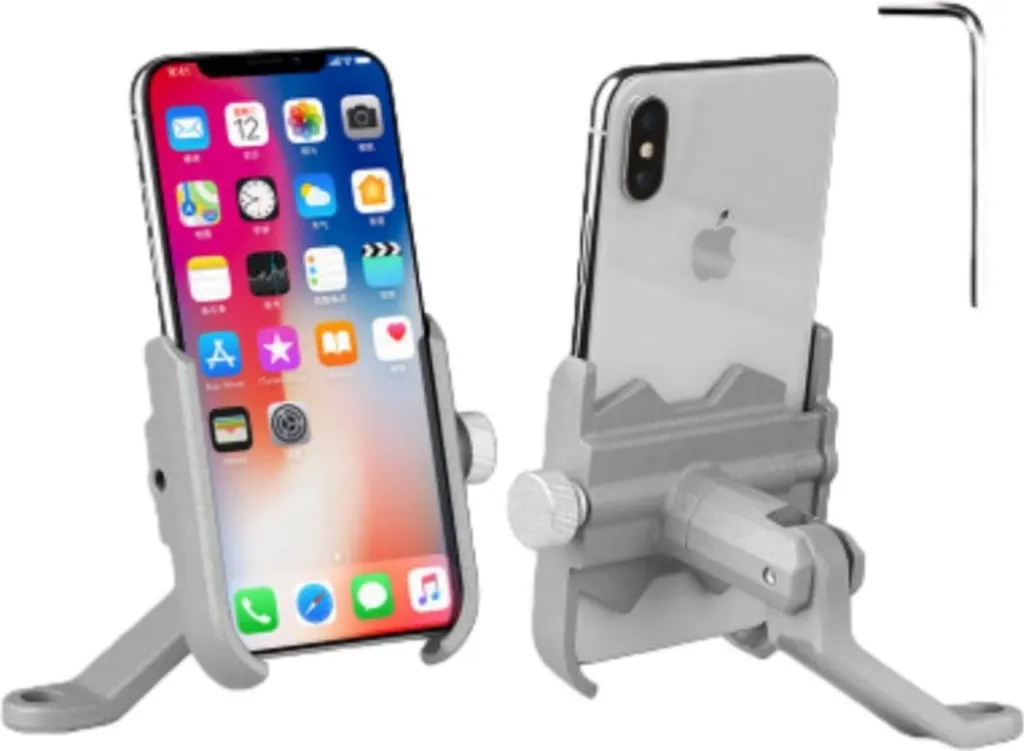 Supporto Telefono Bici Alluminio Argento - Qualità Premium INF