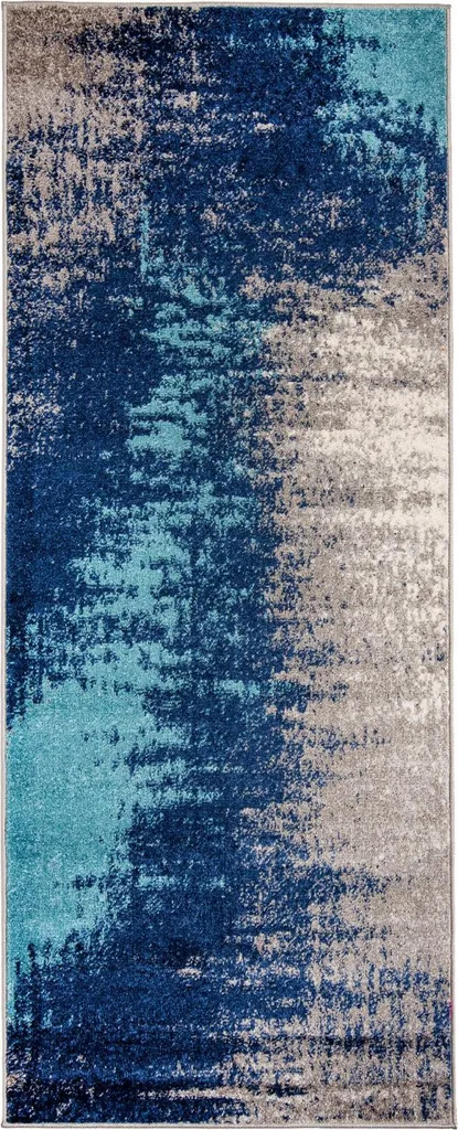 Tapis de Chambre 70x300 cm Gris Graphite Abstrait Décoration Moderne