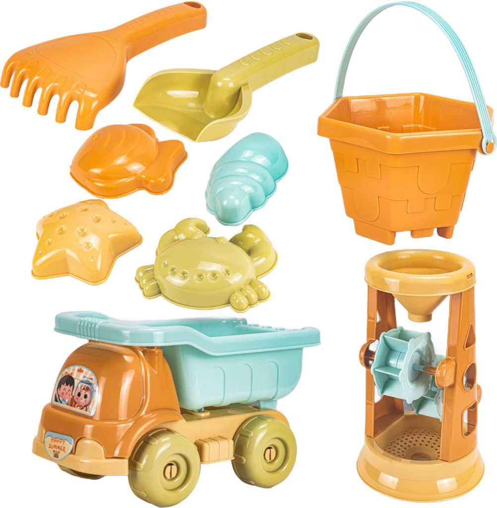 Strandspielzeugset für Kinder - 9 Teile - Sandkübel - Produktbild 