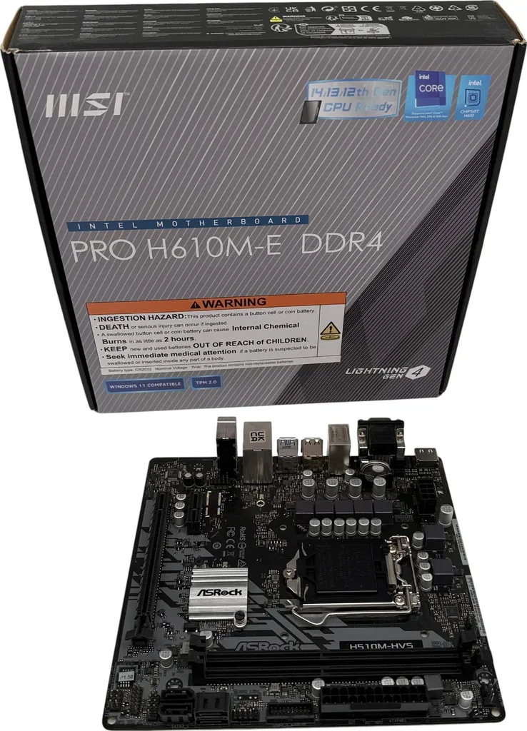 Carte MSI PRO H610M-E DDR4 avec LAN 1 Gbps et Socket LGA1700 pour CPU