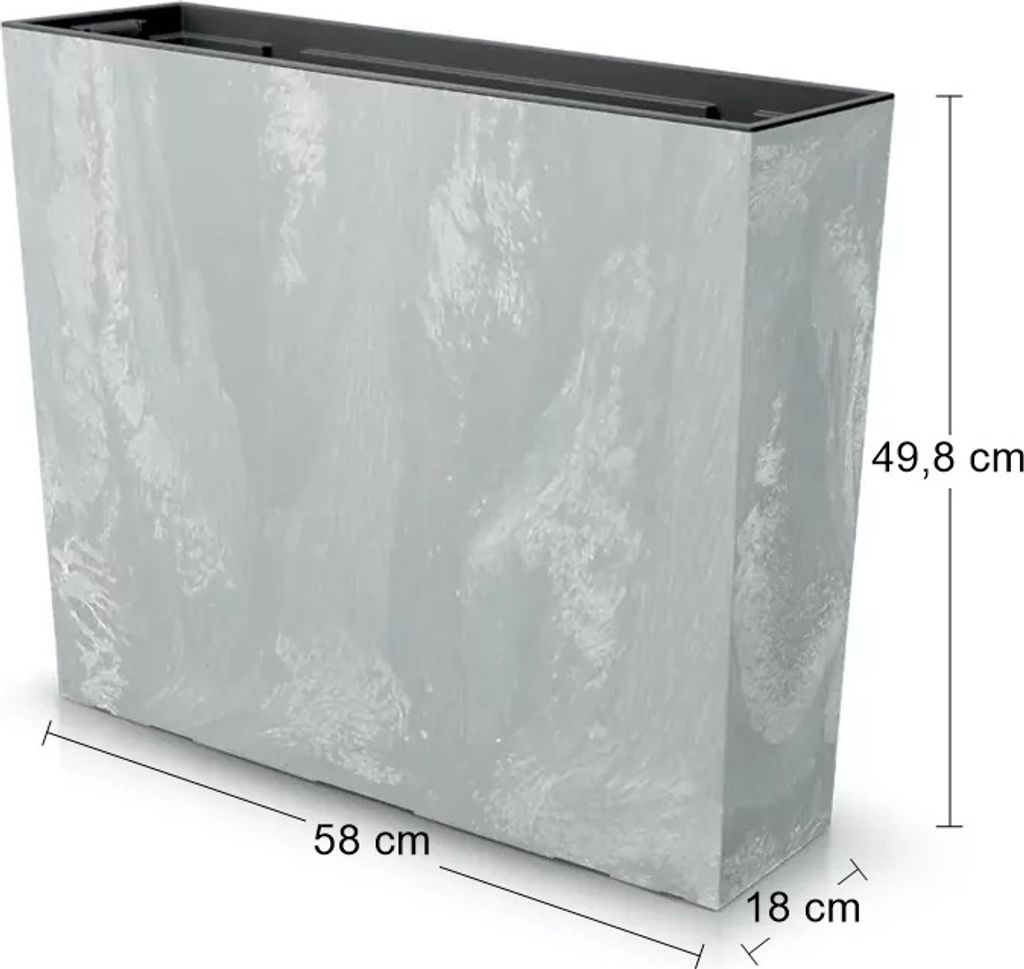 nabbi Jardinière plastique DUC600TE 60 cm - béton gris Image du produit 