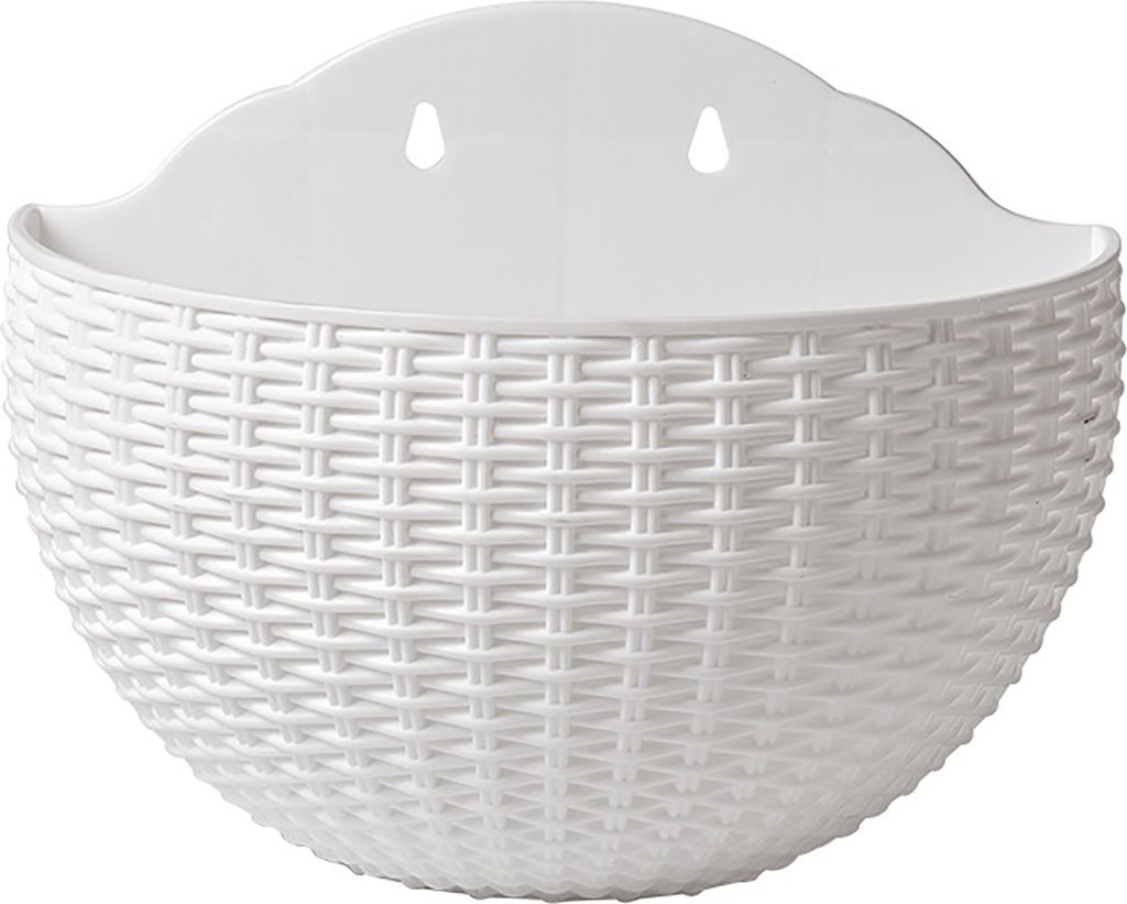 Blumentopf exquisiter wandmontierter Wand-Hängekorb aus Kunststoff für den Garten-Weiß