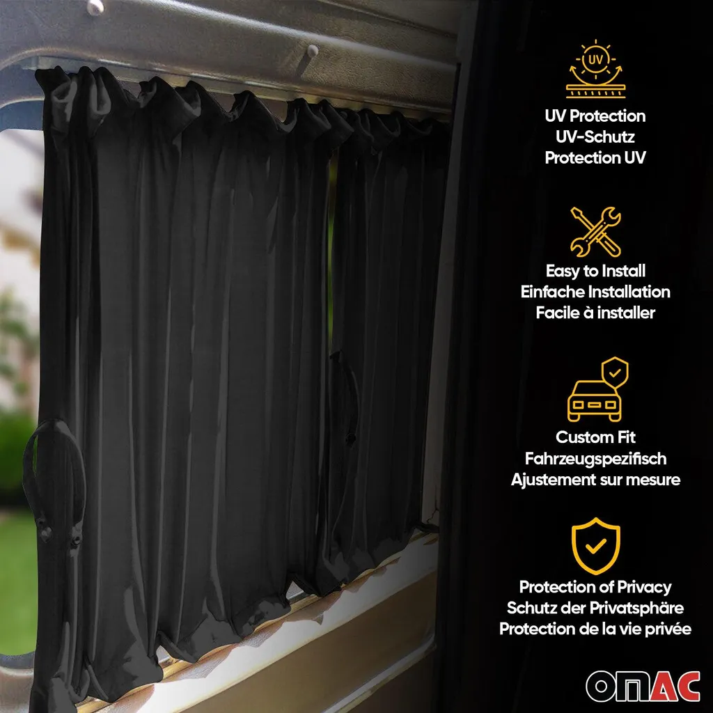 Protezione Solare Opel Vivaro 2001-2014 | 10 Tendine Nere su Misura - 3