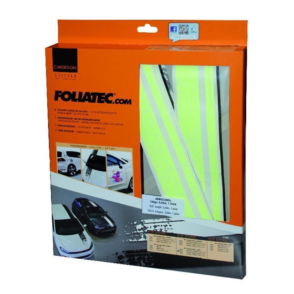 FOLIATEC Cardesign Sticker LINES, neon gelb, 150 x 5,8 cm