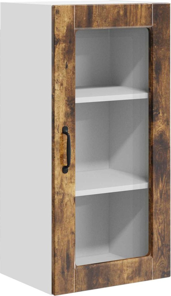 Wandglas-Schrank LUCCA Geräucherte Eiche 40 x 31 x 80 cm
