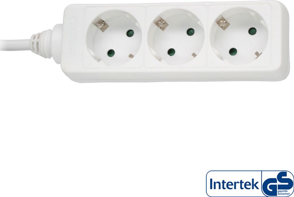 InLine® 16431W Zásuvková lišta, 3-cestný uzemňovací Obrázok produktu 