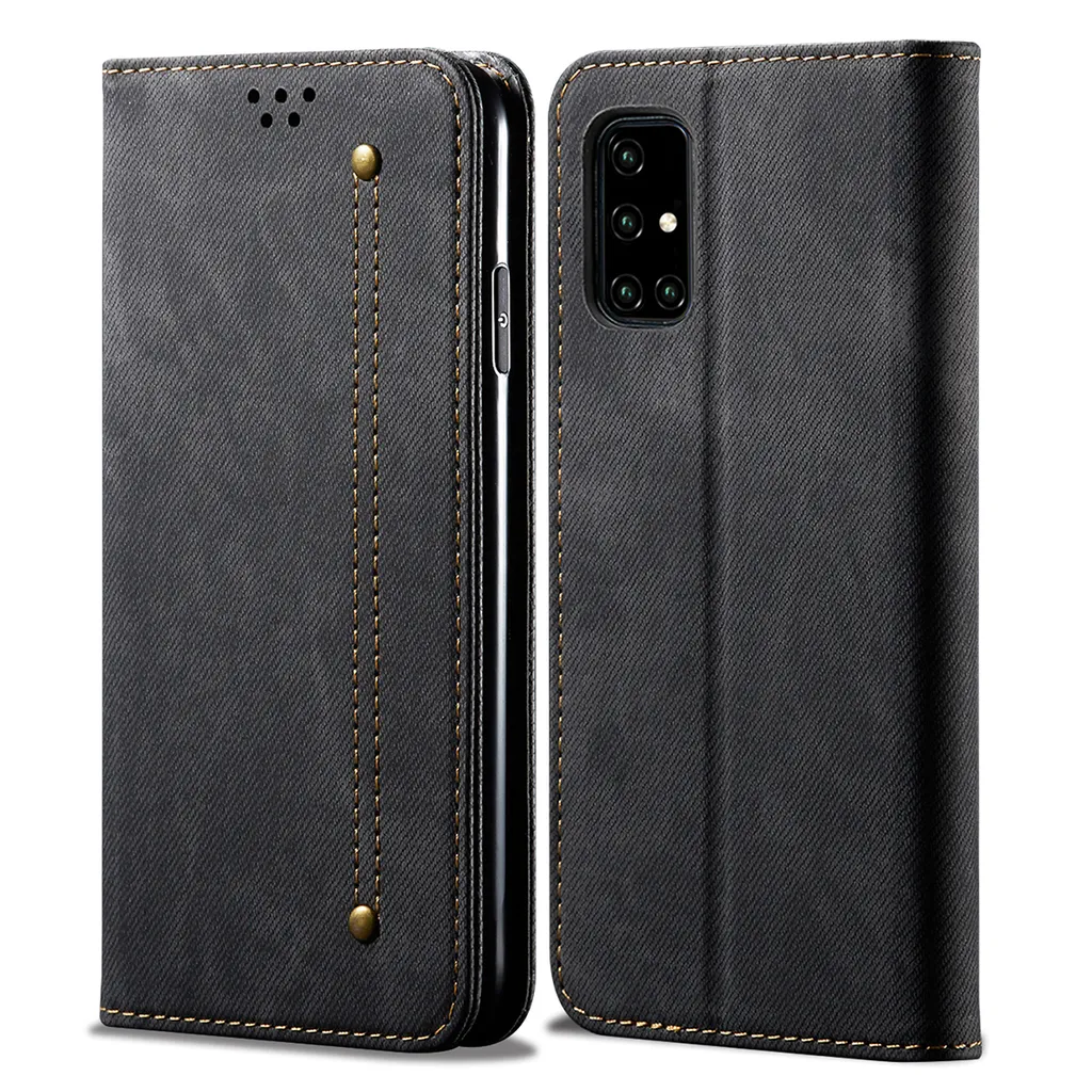 Custodia Galaxy A71, Custodia a portafoglio in pelle con chiusura magnetica e custodia con funzione stand per Samsung Galaxy A71 Samsung Galaxy A71 nero