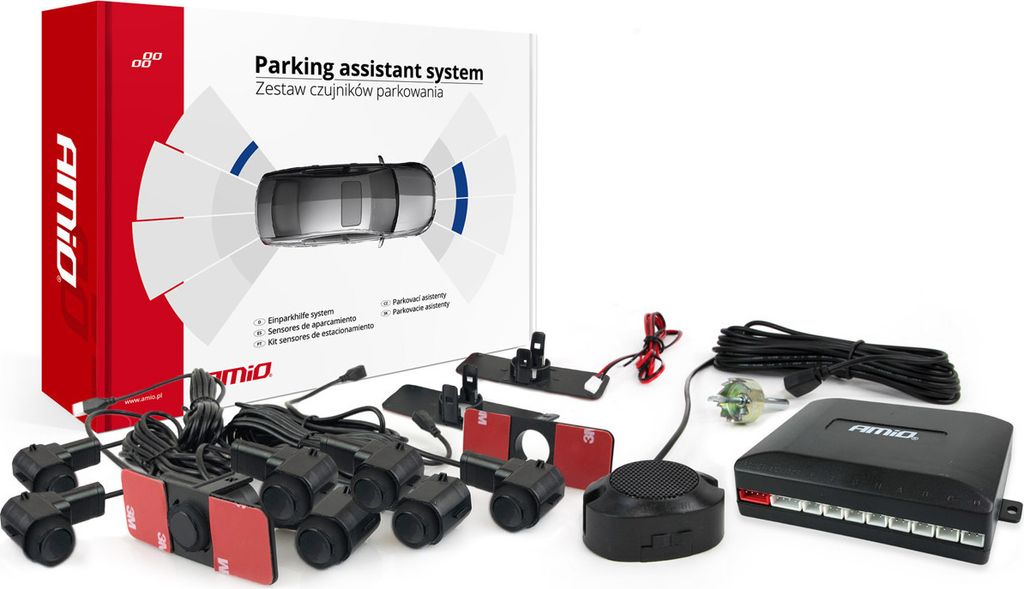 AMiO Assistente di parcheggio con cicalino/buzzer 8 sensori Immagine del prodotto 