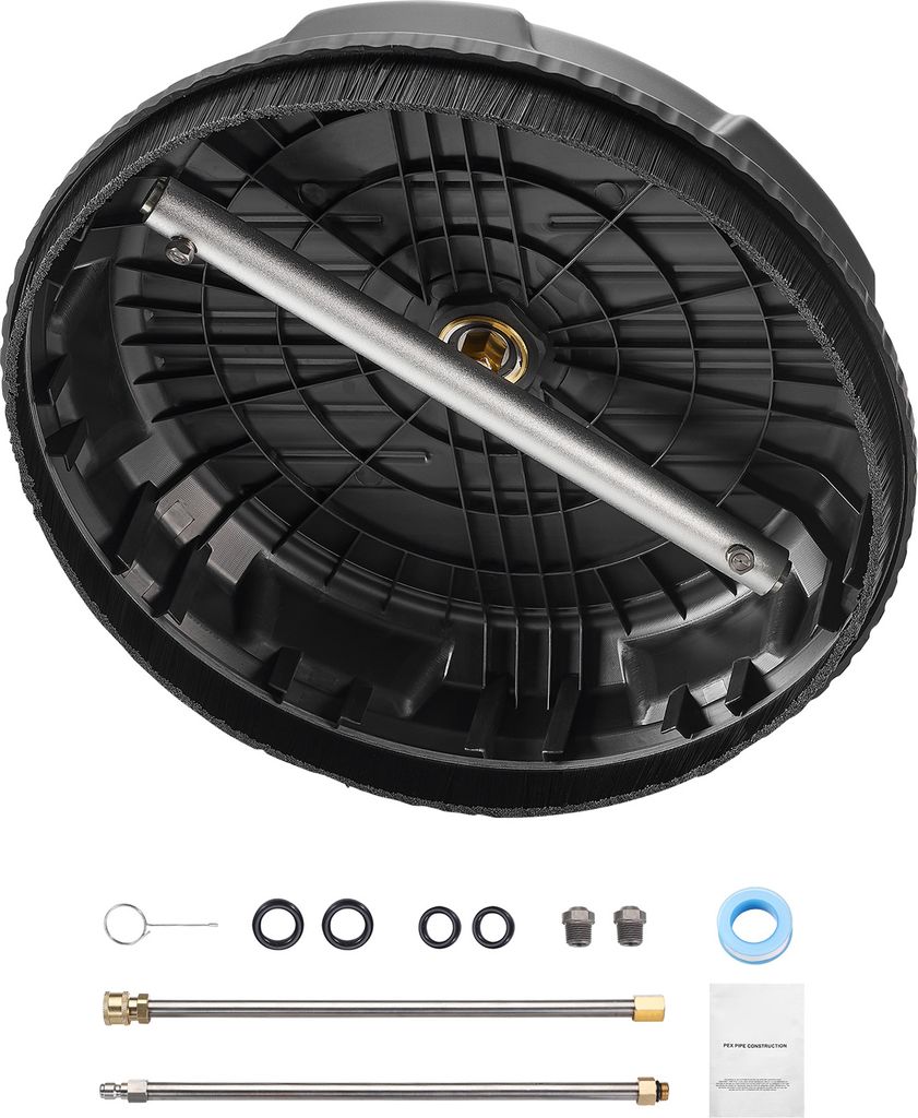 SucceBuy 15" Hochdruckreiniger-Oberflächenreiniger, 3000 PSI, Kunststoff, 2 verlängerte Stäbe