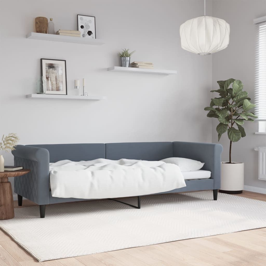 Langlebig Bettrahmen inkl. Lattenrost - Tagesbett Dunkelgrau 80x200 cm Samt - Klassische Betten Octo6116819 1parcel