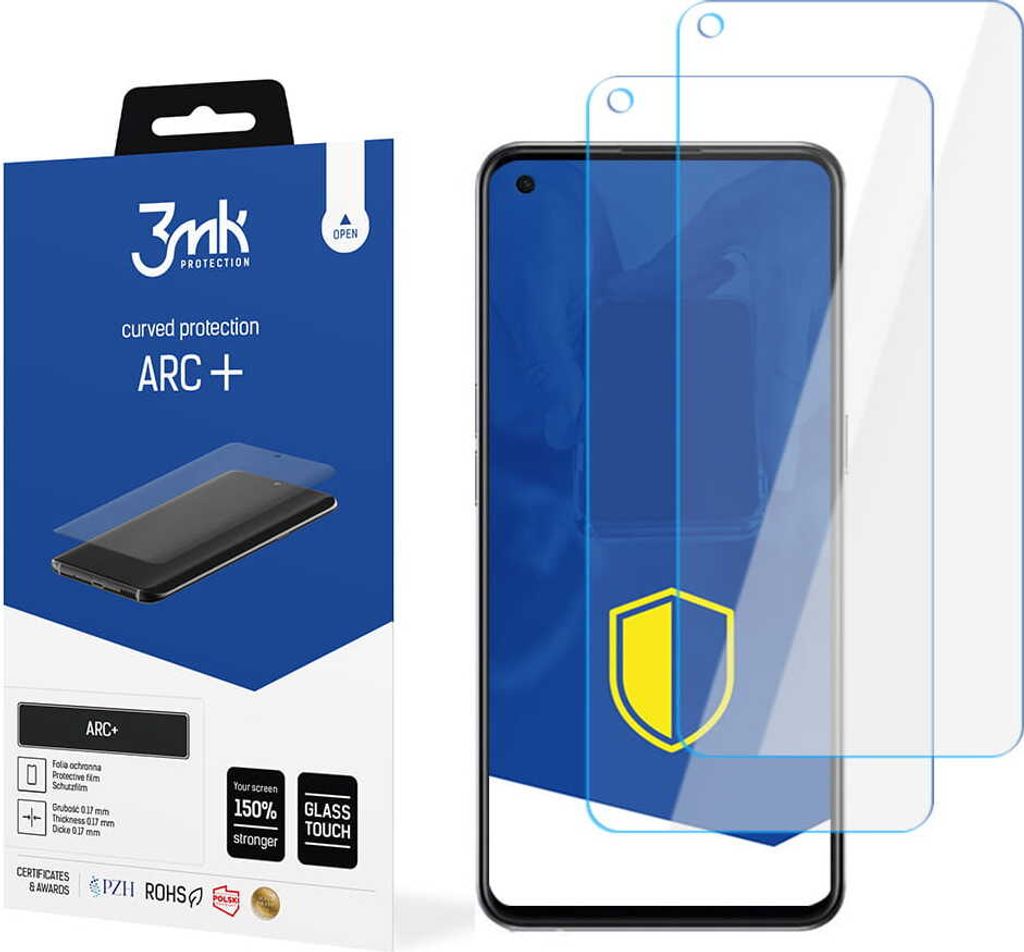 3mk Display Schutzfolie ARC+ für Oppo Reno 5 4G 0,17mm Self-Heal (2 Stück)