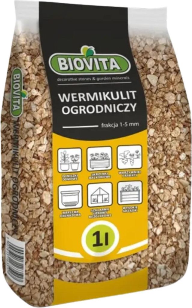 A bag of BIOVITA Vermiculit gardening material.