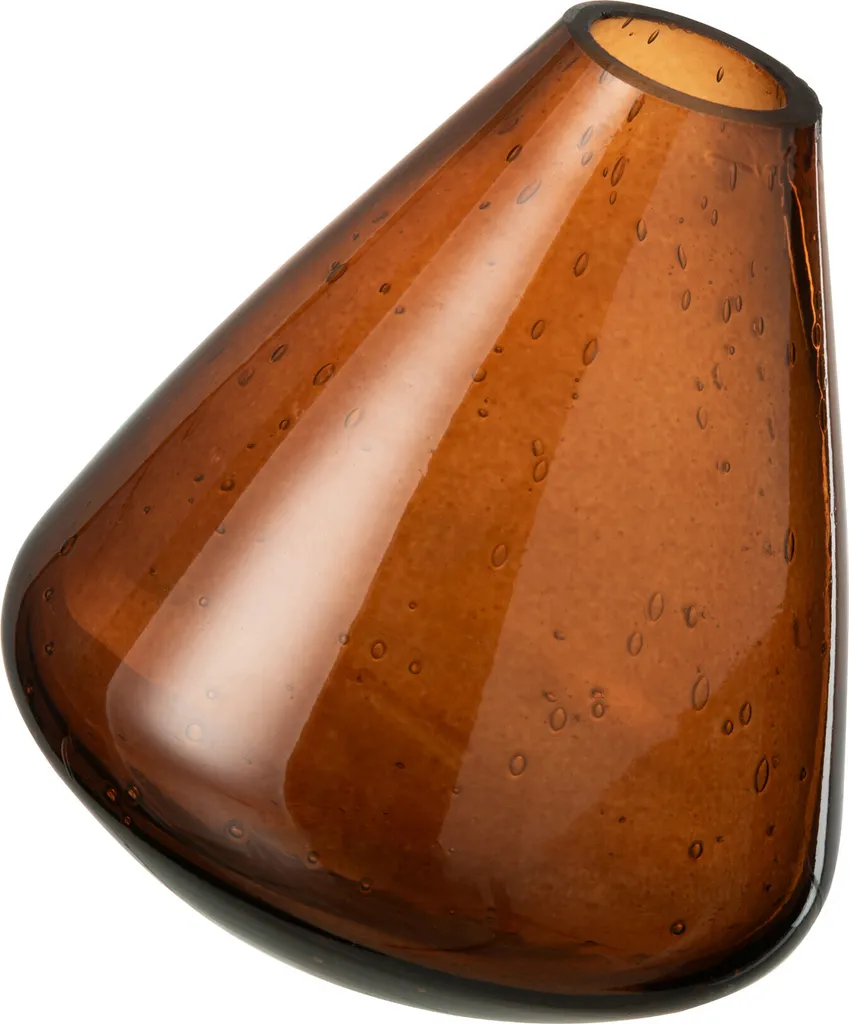 Vase Topaz J-Line brun foncé - Verre teinté masse pour bouquet haut