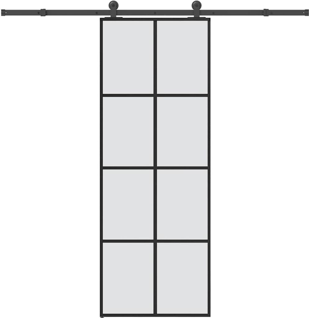 Schiebetür mit Beschlag 76x205 cm ESG-Glas & Aluminium
