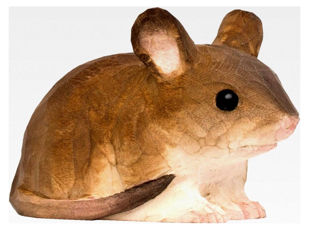 Wildlife Garden Maus - Handgeschnitzte Tierfigur aus Holz