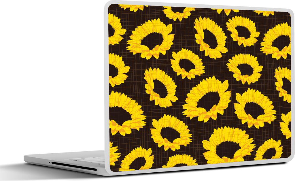 MuchoWow Laptop Aufkleber Sticker Cover Muster - Sonnenblumen - Gelb 40x30 cm - Laptop Dekoration - Selbstklebend
