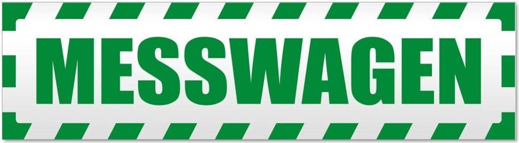 Kiwistar Messwagen gestreift Magnetschild Schild magnetisch - 60cm Grün - Magnetfolie für Auto PKW Kfz