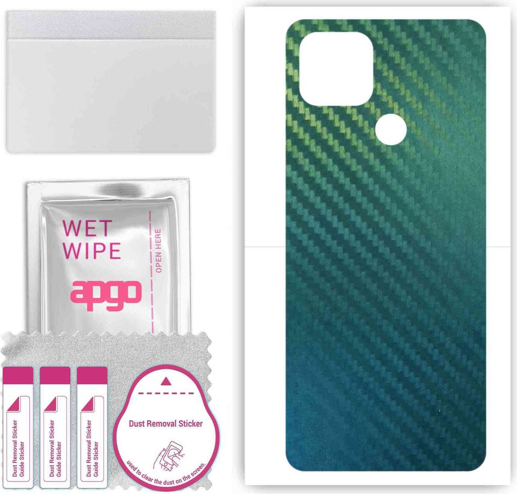apgo Rückseite Schutzfolie, Skin, kompatibel mit Oppo A35, Hinten Displayschutzfolie aus Vinylfolie, kratzfest, einfache Montage - Kohlenstoff-Cha...
