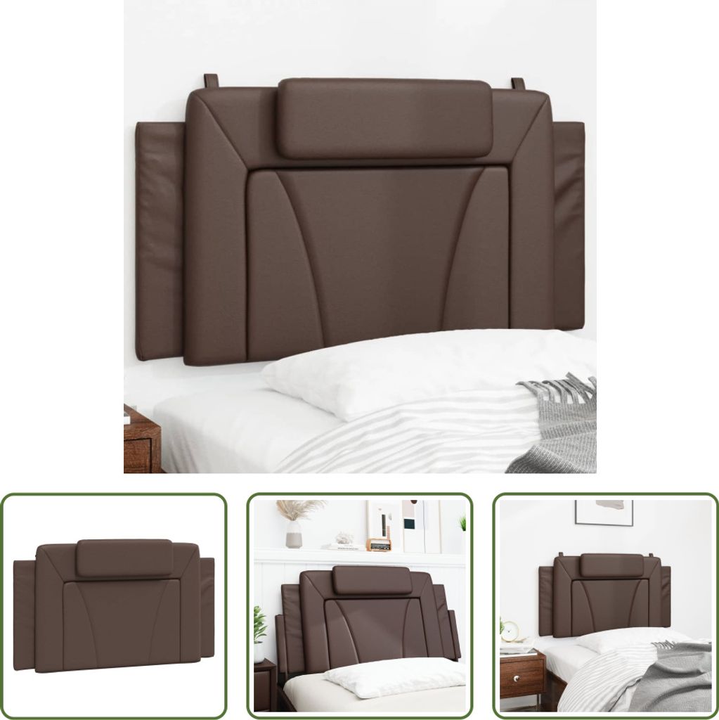 The Living Store Kopfteil-Kissen Braun 100 cm Kunstleder