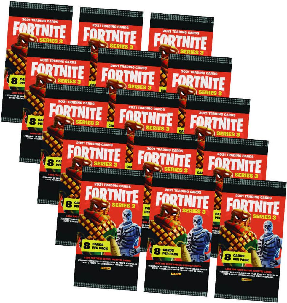 Panini Fortnite Karten Serie 3 (2022) - Fortnite Trading Cards Sammelkarten - 15 Booster