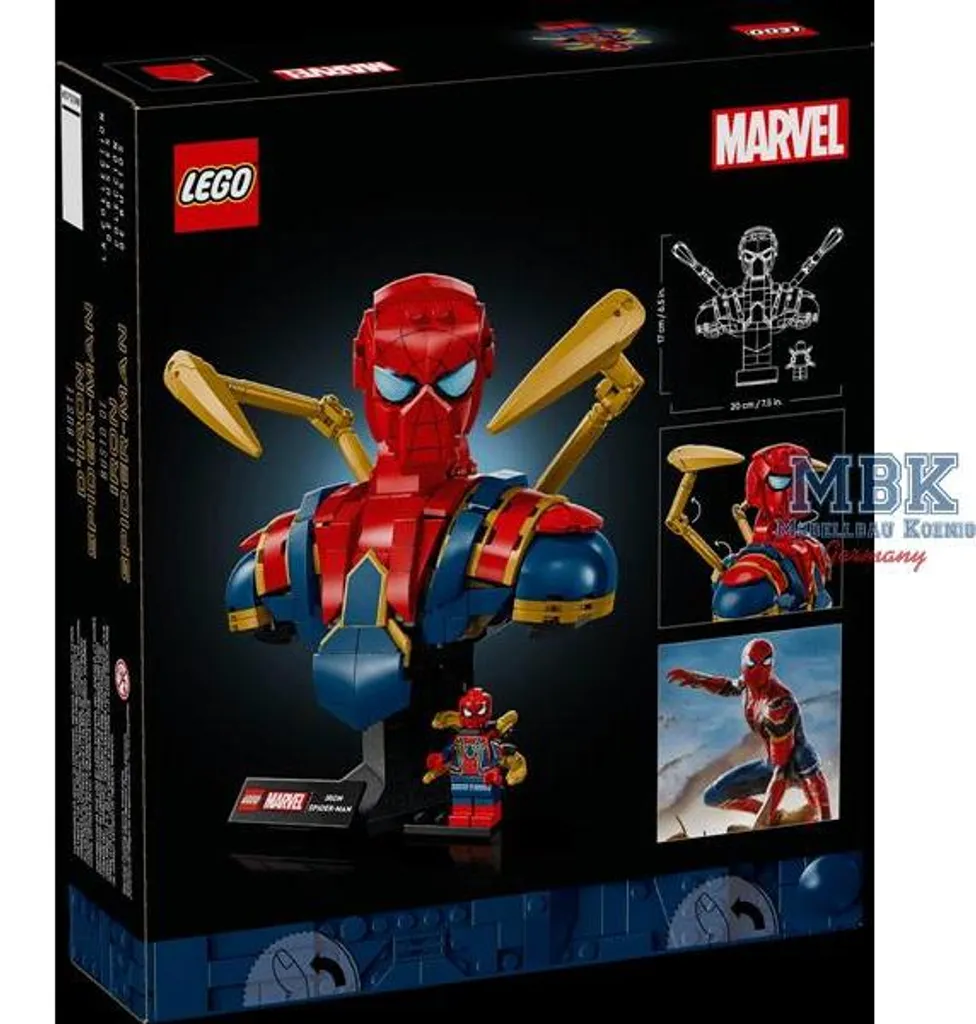 Buste Iron Spider-Man LEGO 76326 Figurine à Construire Marvel Adultes - 33