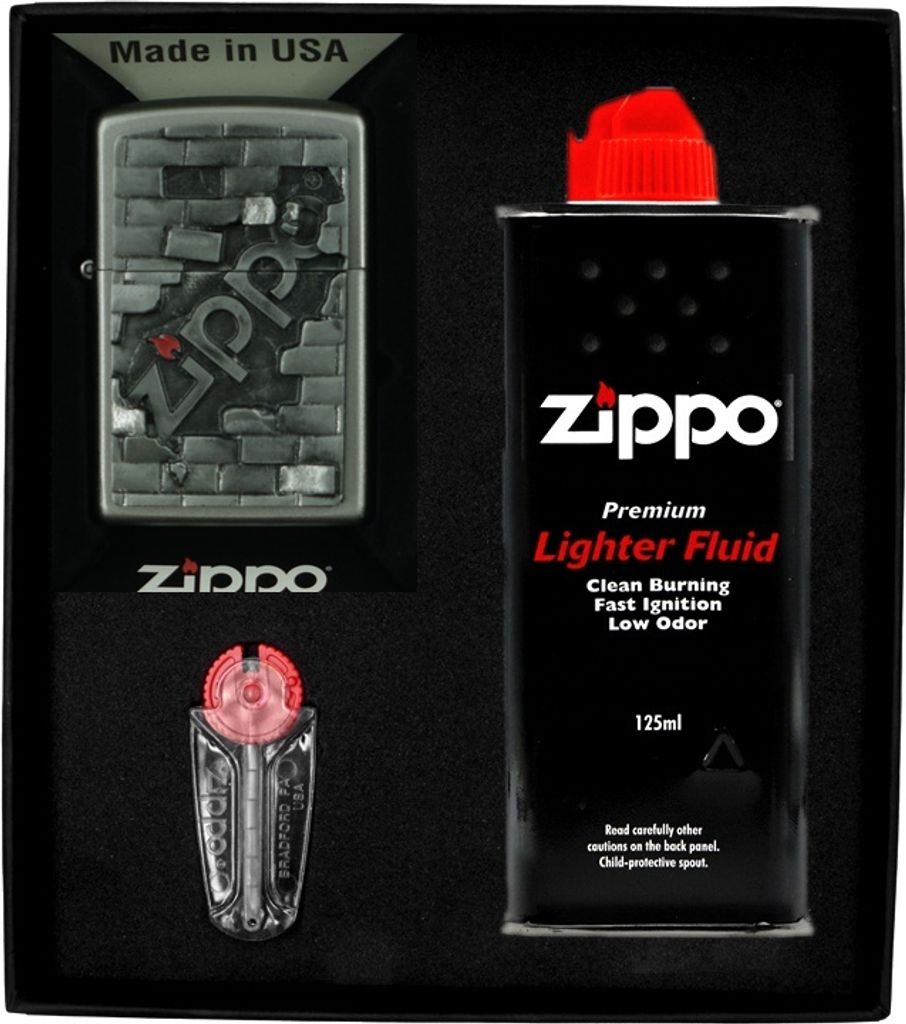ZIPPO Feuerzeug-Set WALL EMBLEM Geschenk No1