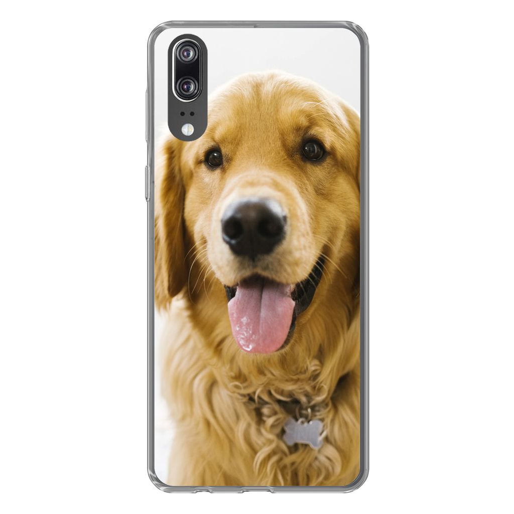 MuchoWow Handyhülle Schutzhülle Hülle für Huawei P20 Porträt eines superschönen Golden Retrievers Silikon Softcase Handy Hülle - Hardcover