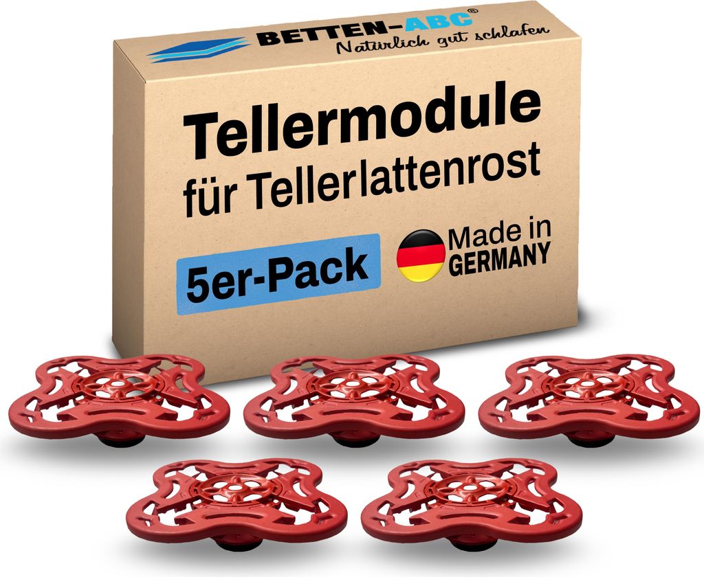 Tellermodule für Tellerlattenrost - im 5er Set, verstellbar in soft oder hart, ideal für Camping