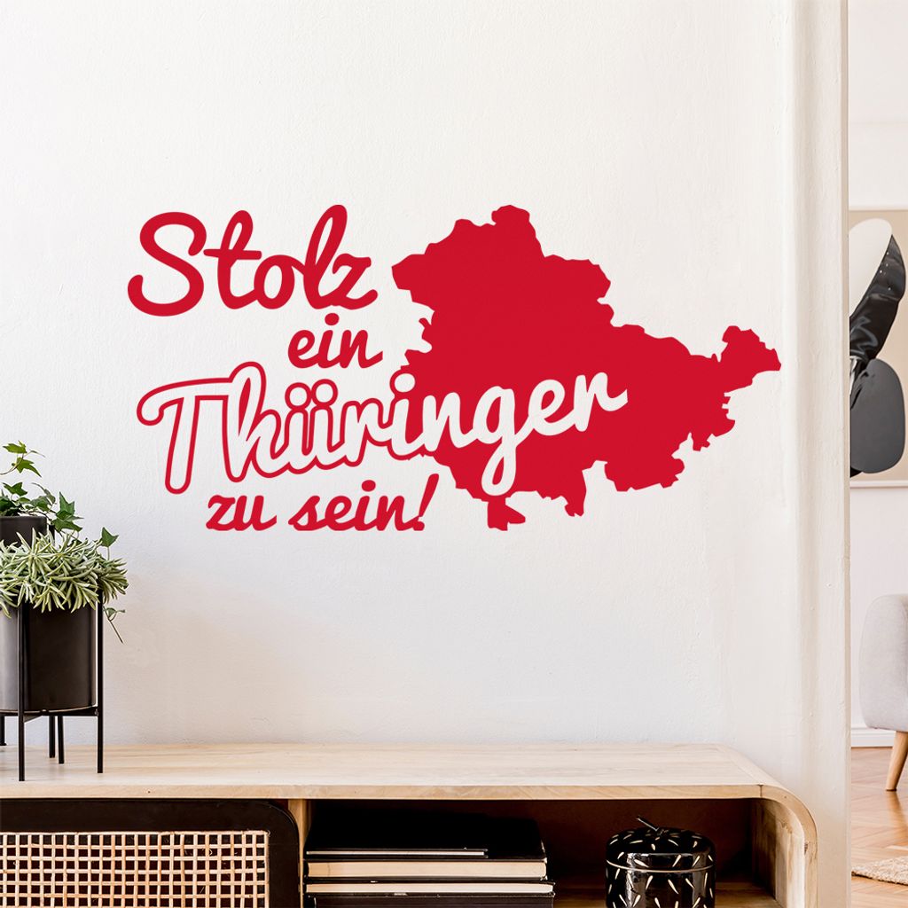 Thüringen Thüringer Stolz Wandtattoo Wandaufkleber Wall Sticker - Dekoration, Küche, Wohnzimmer, Schlafzimmer, Badezimmer