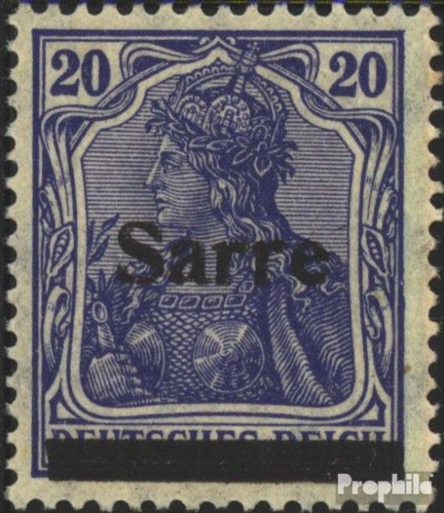 Briefmarken Saarland 1920 Mi 8I gestempelt Germania Produktbild 