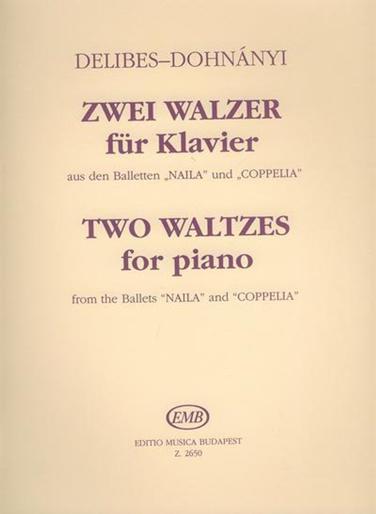 2 Walzer aus den Balletten Naila undCoppelia für Klavier