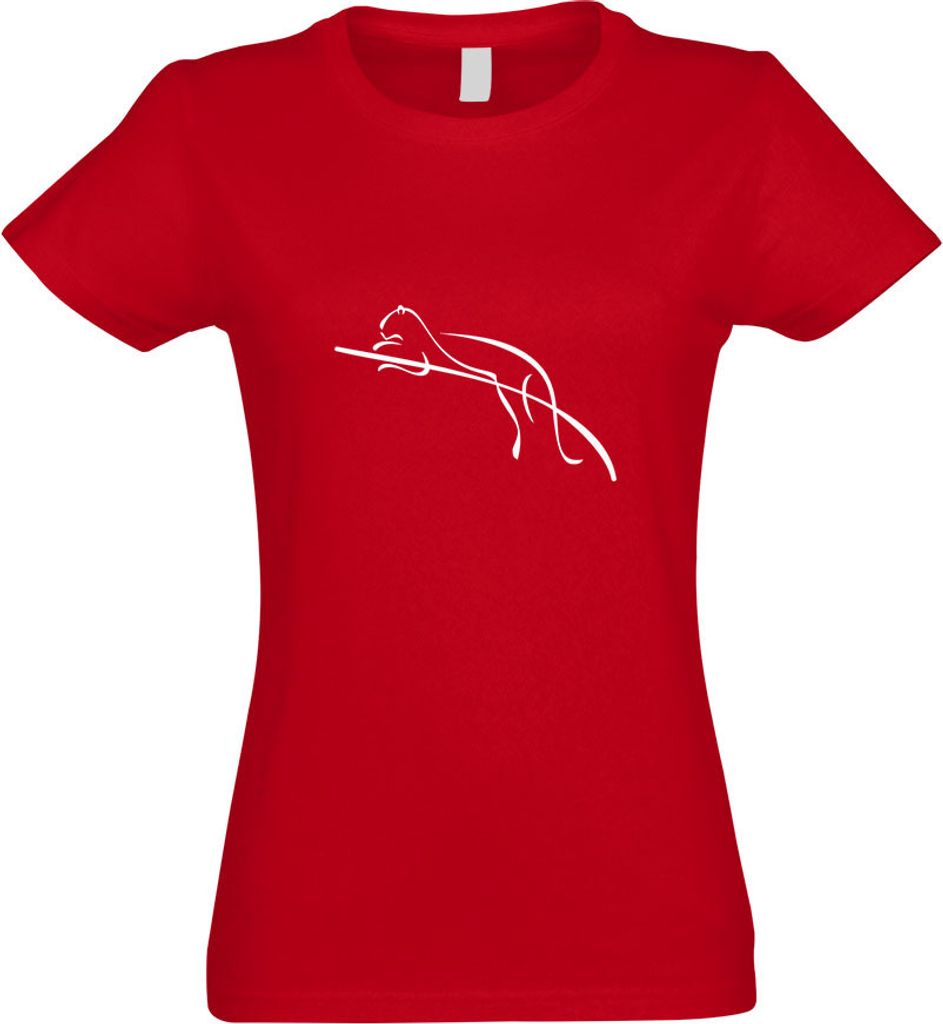 Kiwistar - T-Shirt tailliert - Damen - rot - Pandabär Motiv 2 - mit Motiv Bedruckt - Funshirt Design - Sport - Freizeit - Damen - S