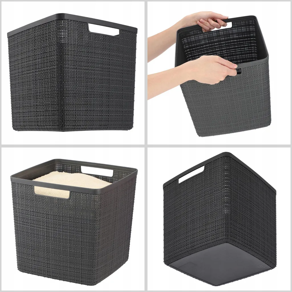 Panier de rangement plastique 17L robuste avec poignées intégrées - 3