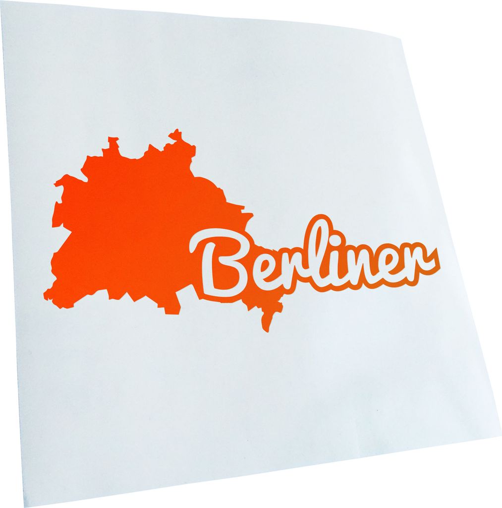 Kiwistar - Autoaufkleber - Berliner Herkunft - Orange - 20x10cm - Aufkleber für Auto, Laptop, Fahrrad, LKW, Motorrad mehrfarbig JDM Decal Racing