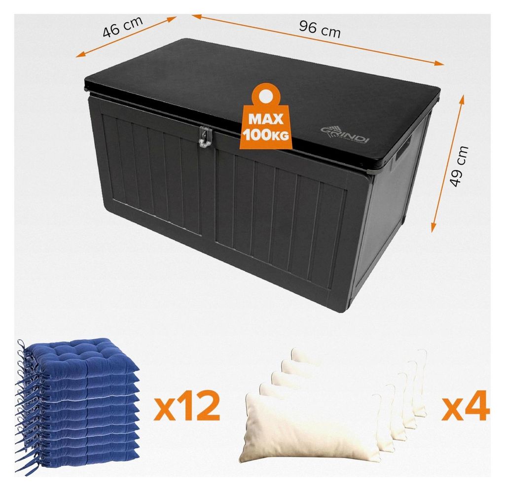 Aufbewahrungsbox mit Deckel - Morus - Gartenbox - Kissenbox 190 L - Wasserdichte Outdoor Paketbox, Gartenschrank & Truhe, wetterfest für Balkon, G...