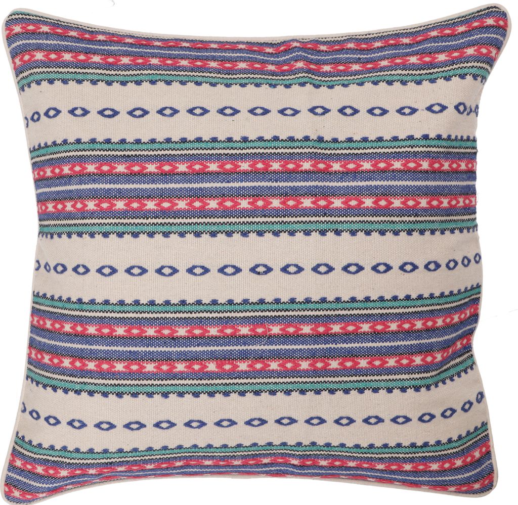 Ethno Kissenhülle, Boho Kissenbezug, Baumwolle 50*50 cm - Muster 7, Blau, Zierkissen, Dekokissen, Sofakissen