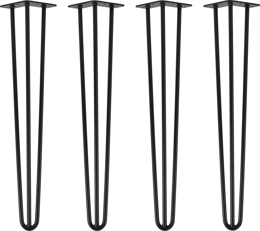 Natural Goods Berlin Hairpin Legs 60cm | Acciaio 12mm Nero 3 Aste 4pz