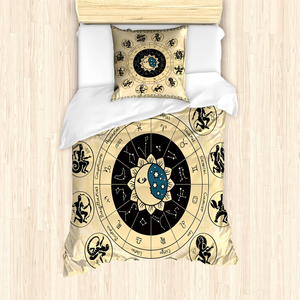 Set Copripiumino Energetico ABAKUHAUS Mystic Horoscope Antiacaro