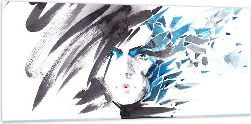 Bilder auf glas - Frau Gesicht Illustration Make-up - Produktbild 