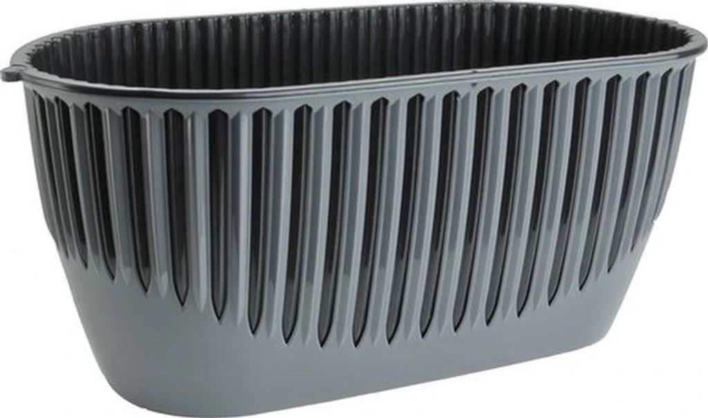 2St. Piano Pflanzgefäße antrazit 32cm Serinova mit Wasserabfluss für Fensterbank und Balkon
