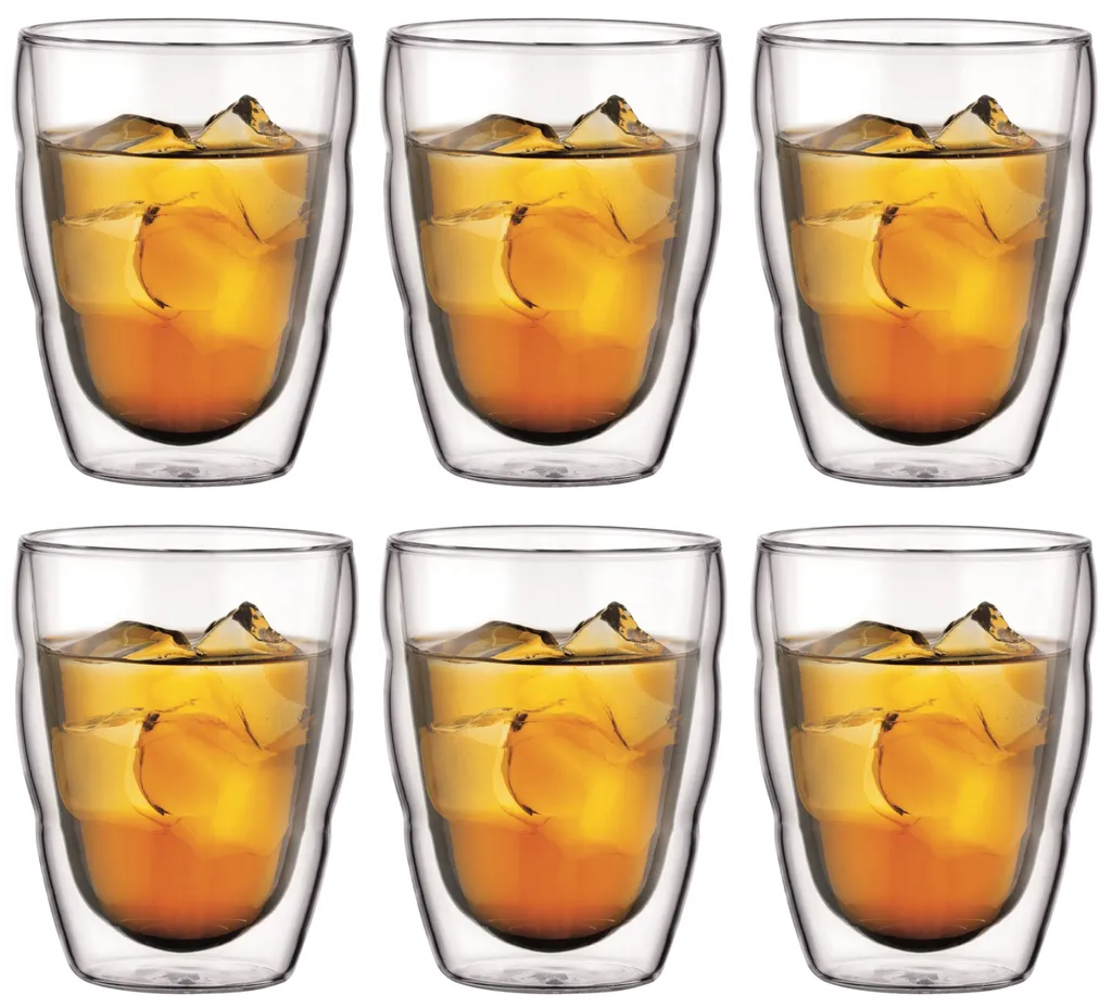 Bodum Pilatus 250ml Set 6 Bicchieri Doppia Parete Termici Vetro