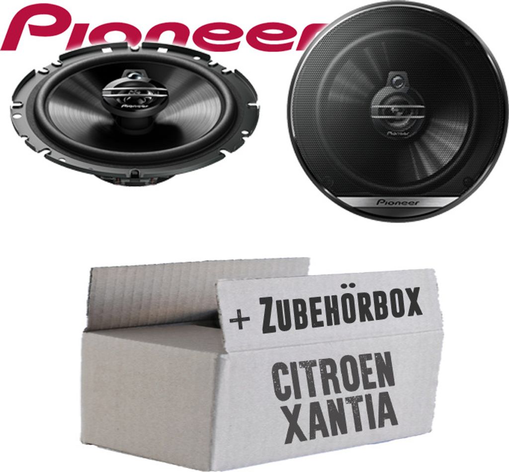 Lautsprecher Boxen Pioneer TS-G1730F - 16,5cm 3-Wege Koax Paar PKW 300WATT Koaxiallautsprecher Auto Einbausatz - Einbauset passend für Citroen Xan...