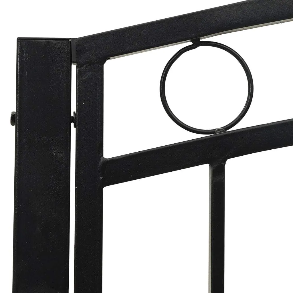 Banc d'extérieur 120 cm noir acier avec table centrale - Style Moderne