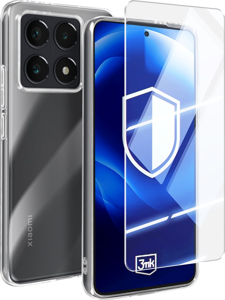 3mk, Hülle für Xiaomi 14T Stoßfest Ultradünn inkl. 9H Hardglass Schutzfolie, Transparent