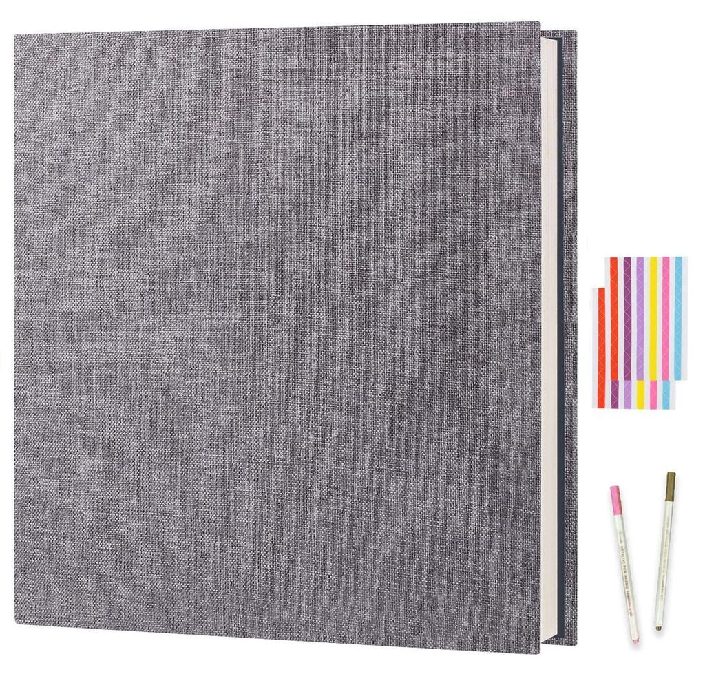 Fotoalbum Selbstklebend Grau 27x28cm mit 40 Weißen Seiten Produktbild 