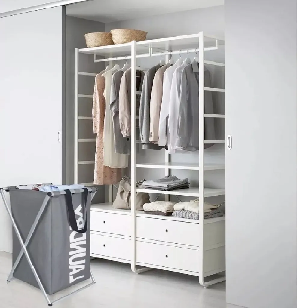 Panier à linge 1 compartiment pliable et imperméable gain de place - 6